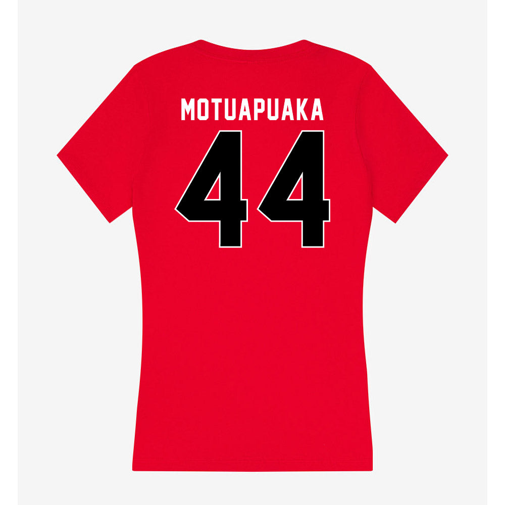 Utah - NCAA Football : Sione Motuapuaka - Women's V-Neck T-Shirt-1