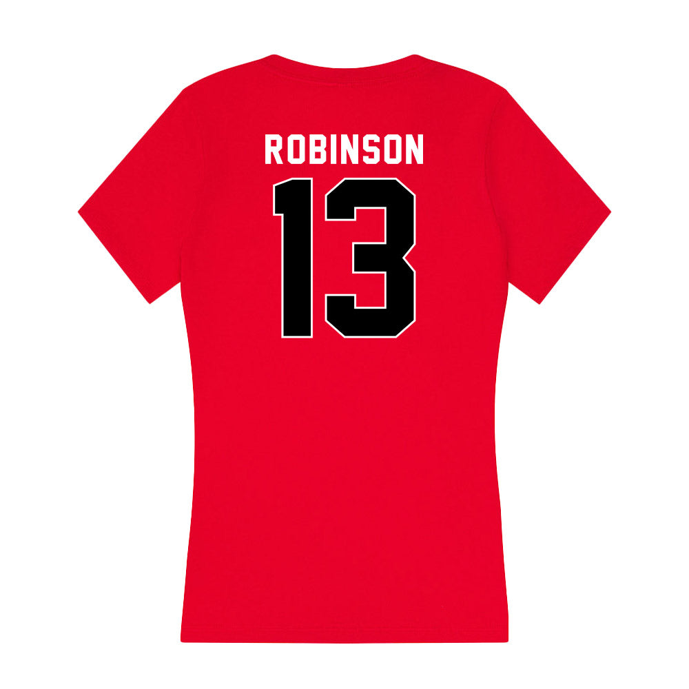Utah - NCAA Women's Volleyball : Madelyn Robinson - Women's V-Neck T-Shirt-1