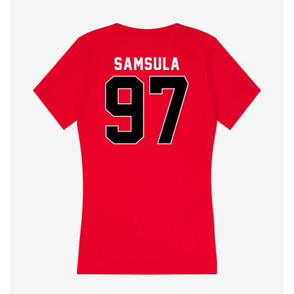 Utah - NCAA Football : Lucas Samsula - Women's V-Neck T-Shirt-1