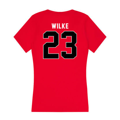 Utah - NCAA Women's Basketball : Maty Wilke - Women's V-Neck T-Shirt-1