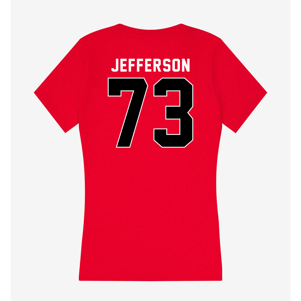 Utah - NCAA Football : Cedric Jefferson - Women's V-Neck T-Shirt-1