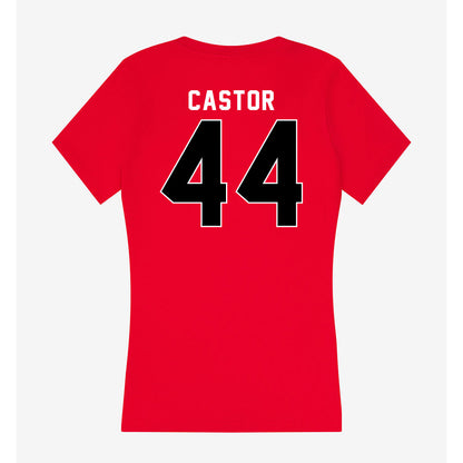 Utah - NCAA Football : Logan Castor - Women's V-Neck T-Shirt-1