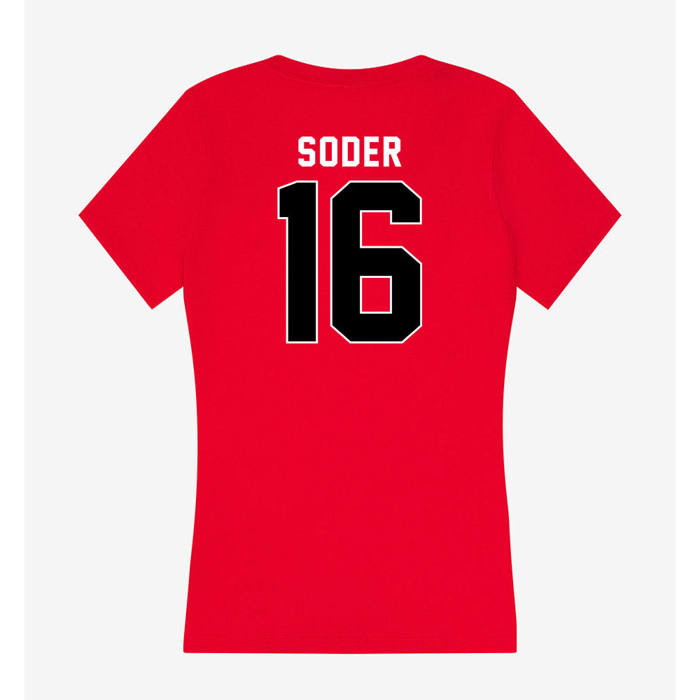 Utah - NCAA Baseball : Kaden Soder - Women's V-Neck T-Shirt-1