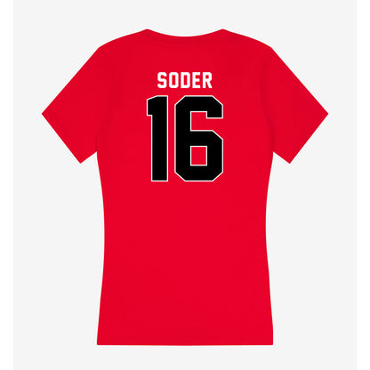 Utah - NCAA Baseball : Kaden Soder - Women's V-Neck T-Shirt-1