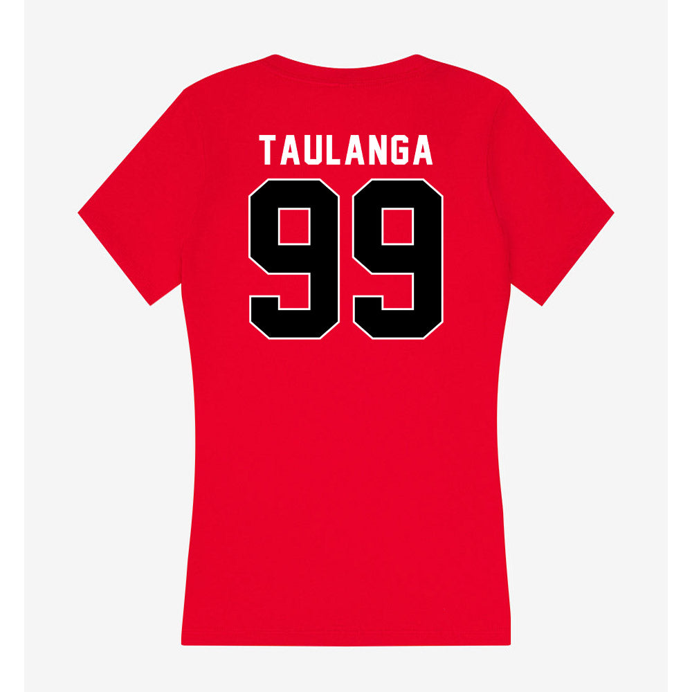 Utah - NCAA Football : Semi Taulanga - Women's V-Neck T-Shirt-1