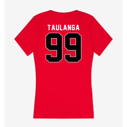 Utah - NCAA Football : Semi Taulanga - Women's V-Neck T-Shirt-1