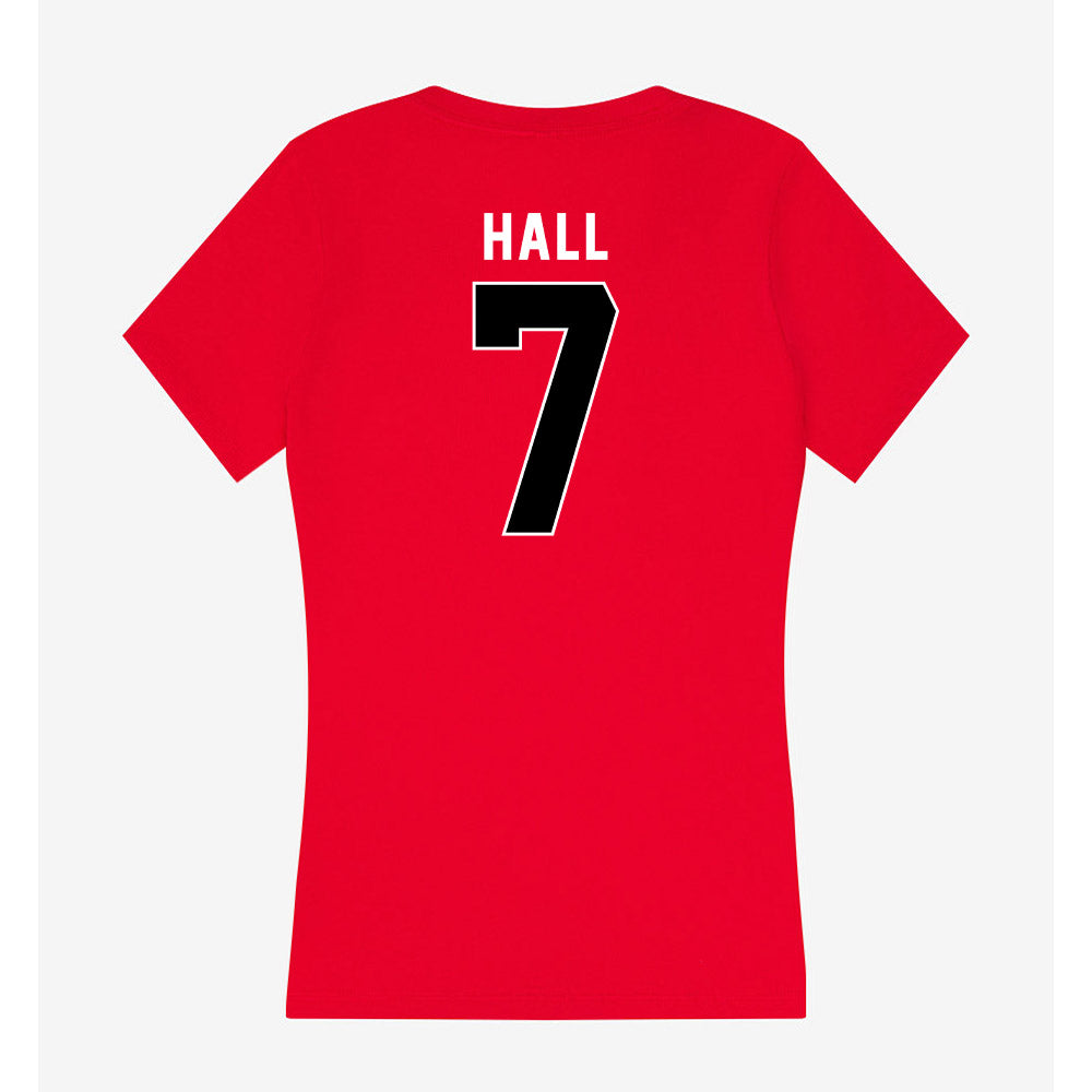 Utah - NCAA Football : Johnathan Hall - Women's V-Neck T-Shirt-1