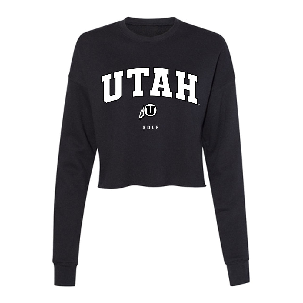 Utah - NCAA Men's Golf : Sam Tidd - Women's Cropped Crew Fleece-0