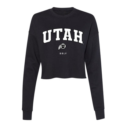 Utah - NCAA Men's Golf : Sam Tidd - Women's Cropped Crew Fleece-0