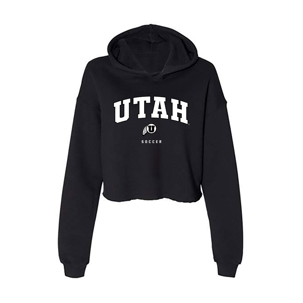 Utah - NCAA Women's Soccer : Julia Oka - Women's Crop Fleece Hooded Sweatshirt-0