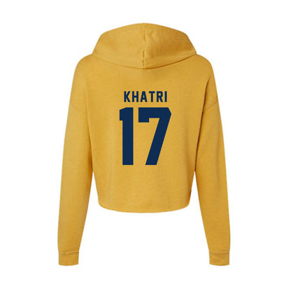 West Virginia - NCAA Football : Miles Khatri - Women's Crop Fleece Hoodie-1