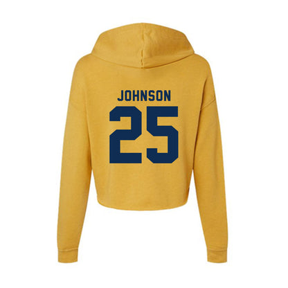 West Virginia - NCAA Women's Basketball : Loghan Johnson - Women's Crop Fleece Hoodie-1