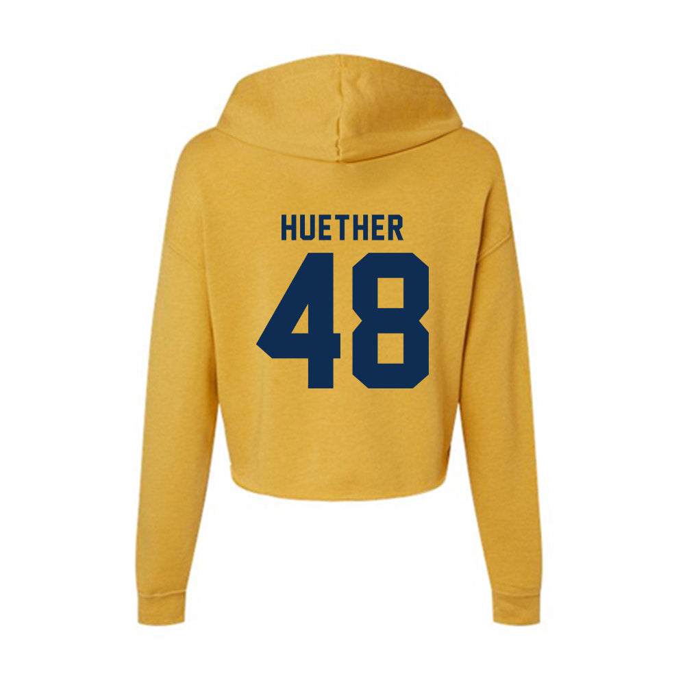 West Virginia - NCAA Baseball : JT Huether - Women's Crop Fleece Hoodie-1