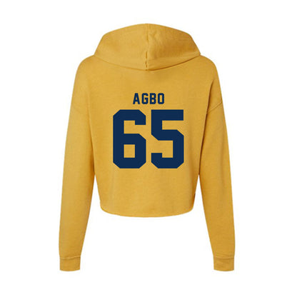West Virginia - NCAA Football : Malik Agbo - Women's Crop Fleece Hoodie-1