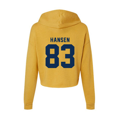 West Virginia - NCAA Football : Bryan Hansen - Women's Crop Fleece Hoodie-1