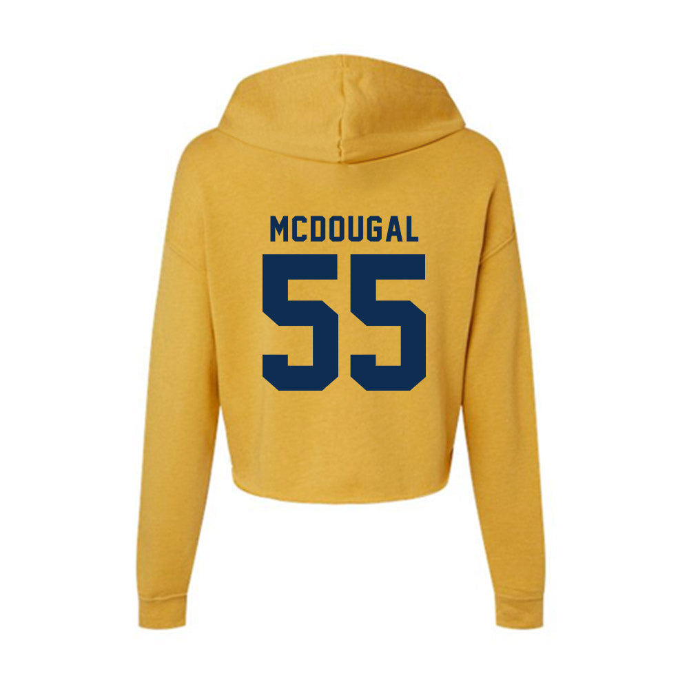 West Virginia - NCAA Baseball : Benjamin McDougal - Women's Crop Fleece Hoodie-1