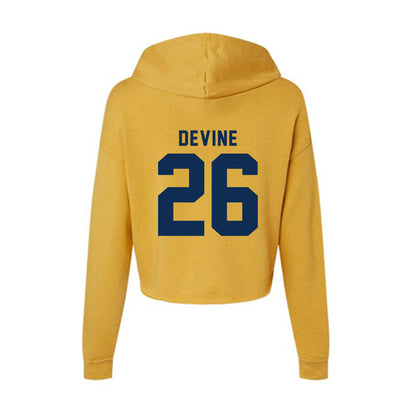 West Virginia - NCAA Football : Andre Devine - Women's Crop Fleece Hoodie-1