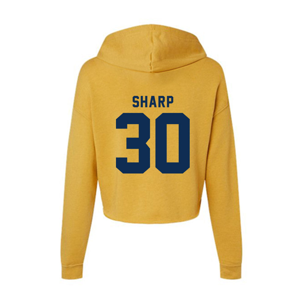 West Virginia - NCAA Football : Antoine Sharp - Women's Crop Fleece Hooded Sweatshirt-1