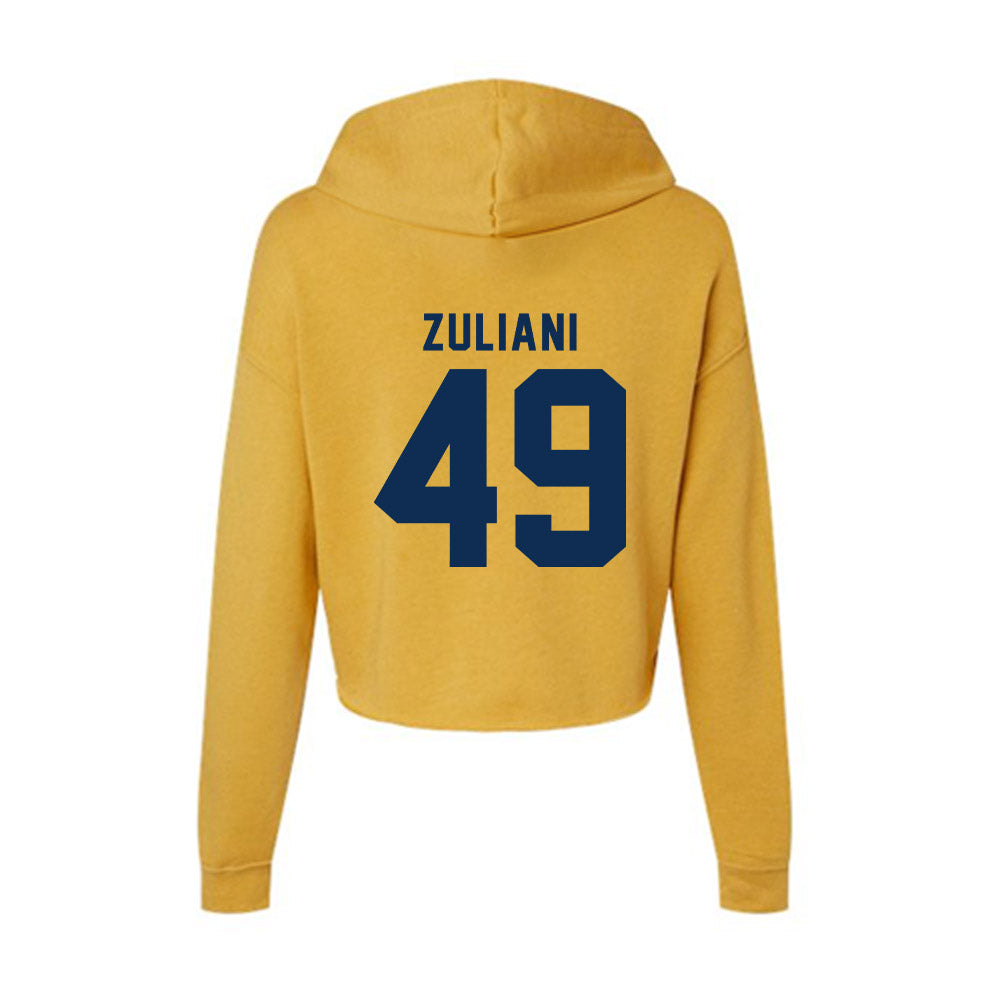 West Virginia - NCAA Football : Carter Zuliani - Women's Crop Fleece Hoodie-1