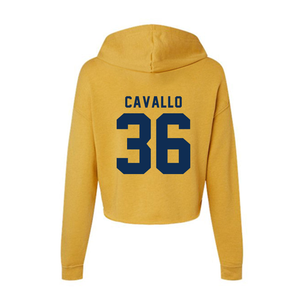 West Virginia - NCAA Baseball : Hudson Cavallo - Women's Crop Fleece Hoodie-1