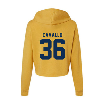 West Virginia - NCAA Baseball : Hudson Cavallo - Women's Crop Fleece Hoodie-1