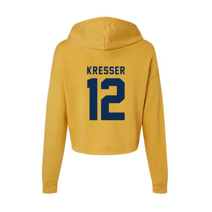 West Virginia - NCAA Baseball : Brodie Kresser - Women's Crop Fleece Hoodie-1