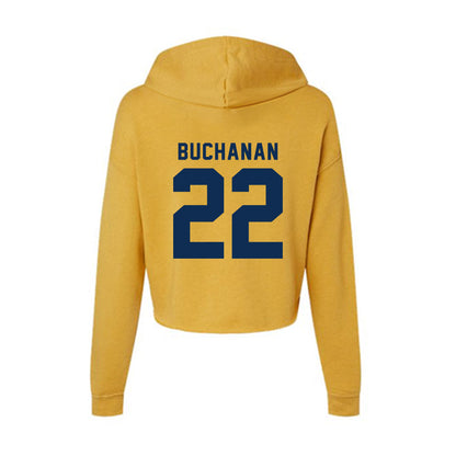 West Virginia - NCAA Men's Basketball : Javan Buchanan - Women's Crop Fleece Hoodie-1
