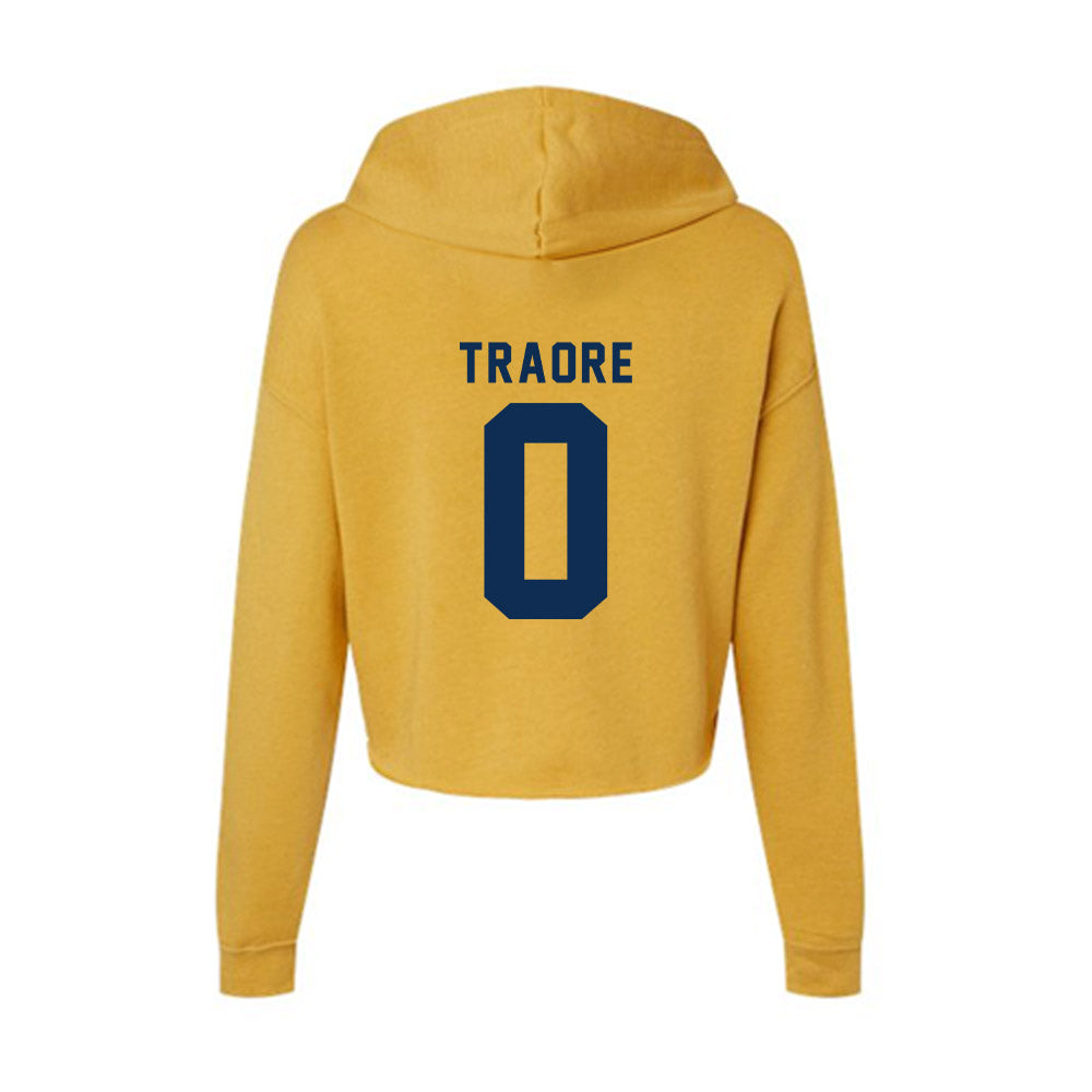 West Virginia - NCAA Men's Basketball : Seydou Traore - Women's Crop Fleece Hooded Sweatshirt-1