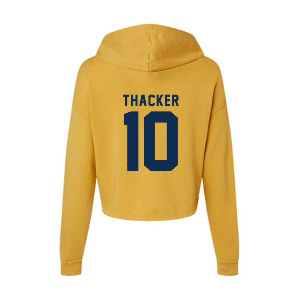 West Virginia - NCAA Baseball : Bryson Thacker - Women's Crop Fleece Hoodie-1