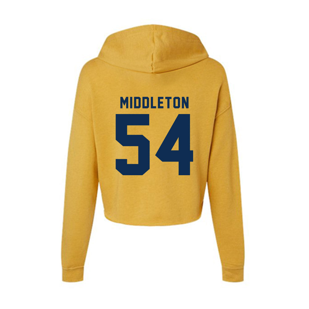 West Virginia - NCAA Baseball : Andrew Middleton - Women's Crop Fleece Hoodie-1