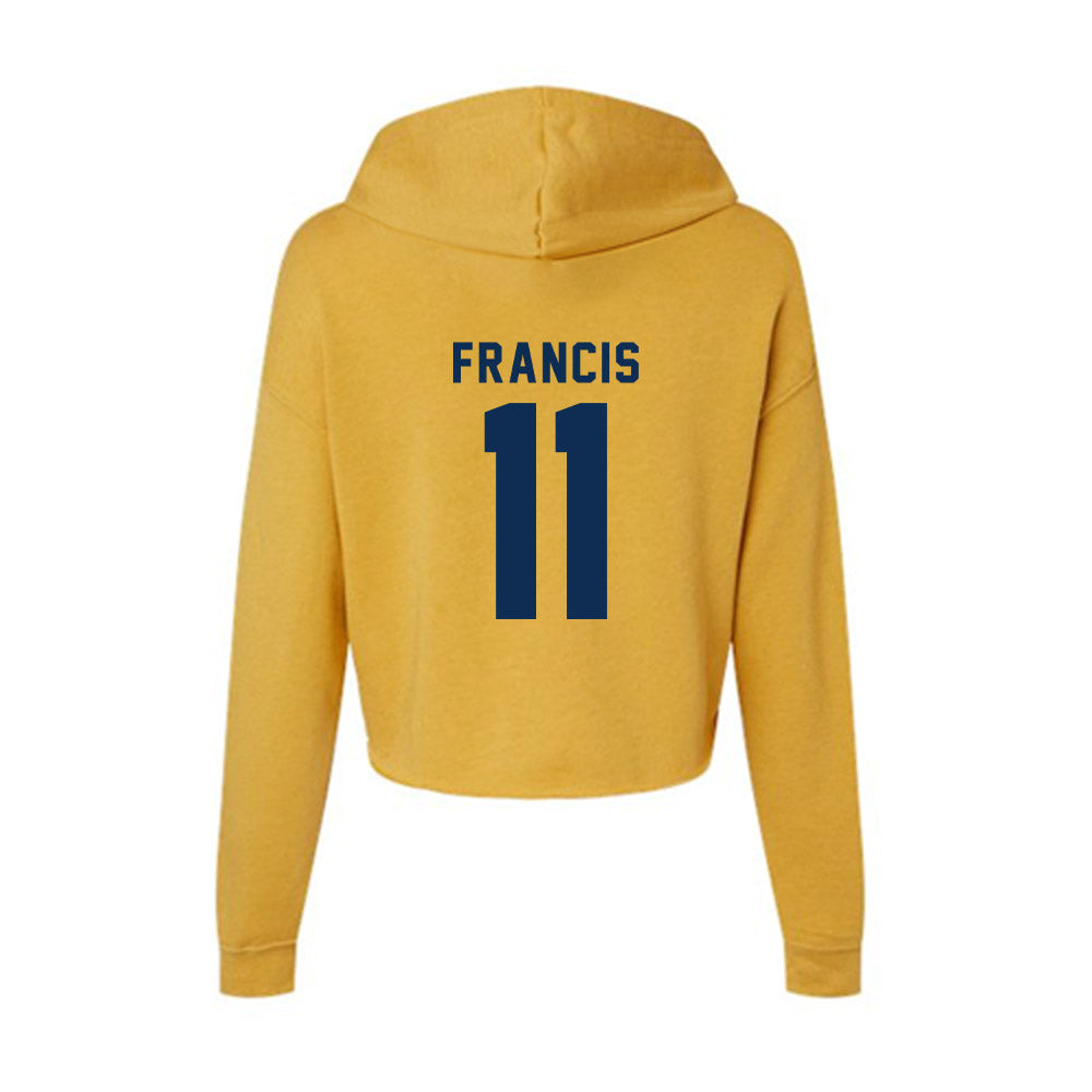 West Virginia - NCAA Football : TaRon Francis - Women's Crop Fleece Hoodie-1