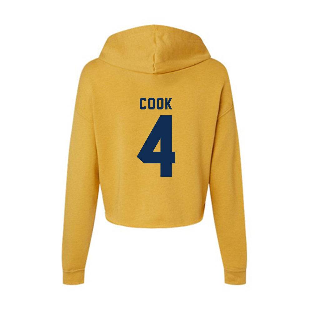 West Virginia - NCAA Football : Cameron Cook - Women's Crop Fleece Hooded Sweatshirt-1