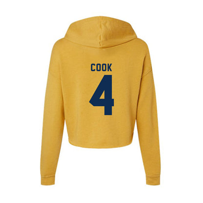 West Virginia - NCAA Football : Cameron Cook - Women's Crop Fleece Hooded Sweatshirt-1