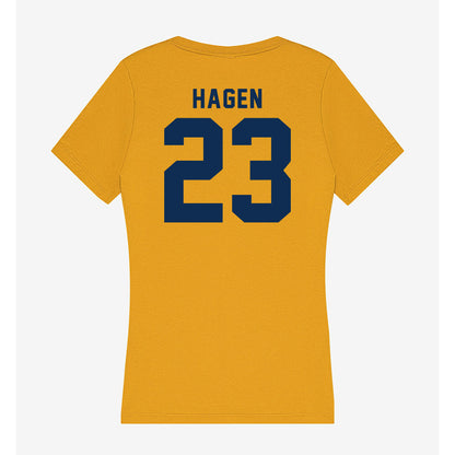 West Virginia - NCAA Baseball : David Hagen - Women's V-Neck T-Shirt-1
