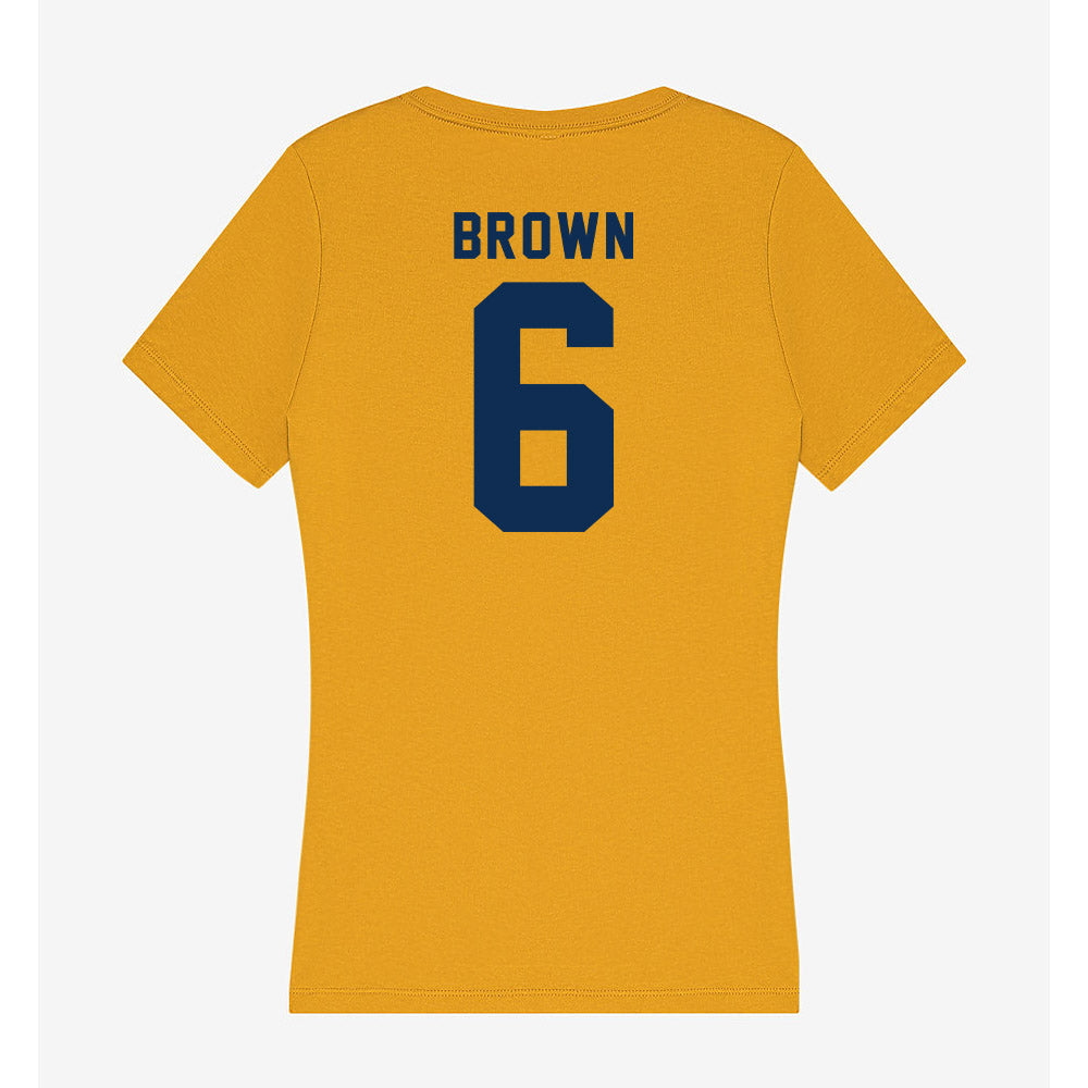 West Virginia - NCAA Football : Max Brown - Women's V-Neck T-Shirt-1