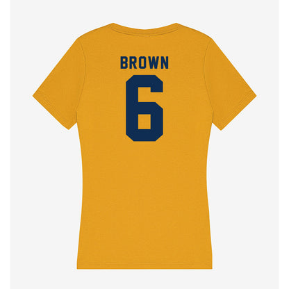 West Virginia - NCAA Football : Max Brown - Women's V-Neck T-Shirt-1