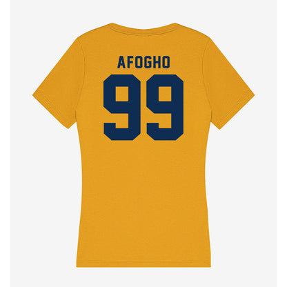 West Virginia - NCAA Football : David Afogho - Women's V-Neck T-Shirt-1