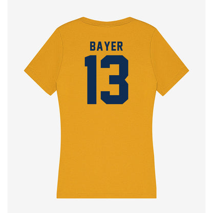 West Virginia - NCAA Men's Soccer : Steel Bayer - Women's V-Neck T-Shirt-1