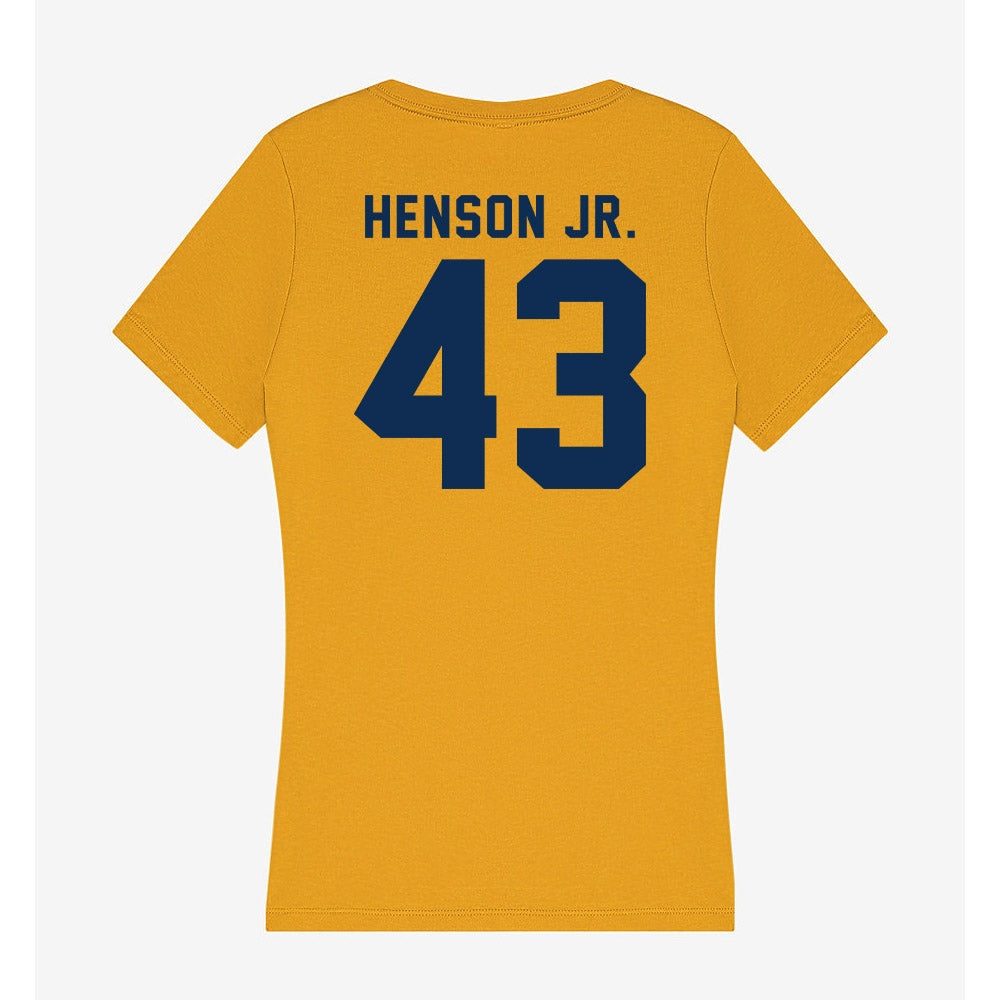 West Virginia - NCAA Football : Kj Henson Jr. - Women's V-Neck T-Shirt-1