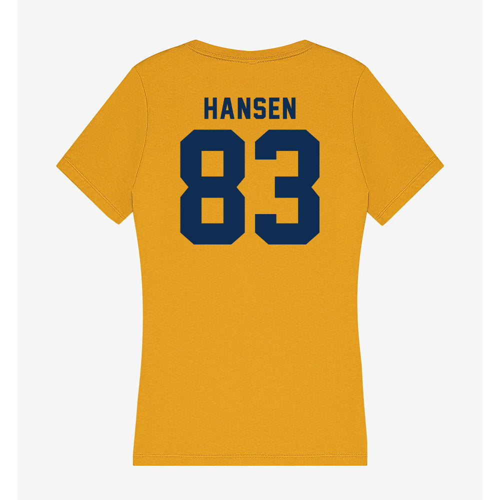 West Virginia - NCAA Football : Bryan Hansen - Women's V-Neck T-Shirt-1