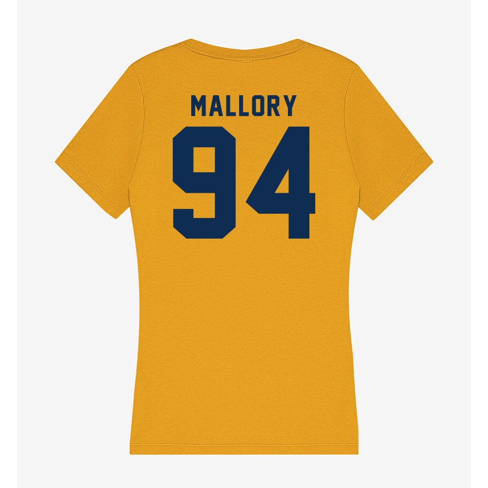 West Virginia - NCAA Football : Cam Mallory - Women's V-Neck T-Shirt-1