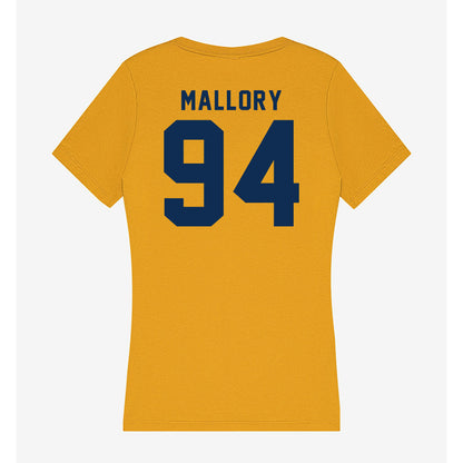 West Virginia - NCAA Football : Cam Mallory - Women's V-Neck T-Shirt-1