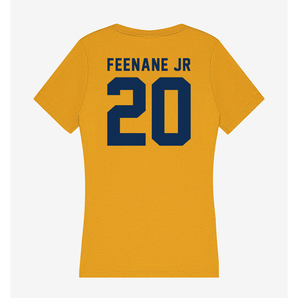 West Virginia - NCAA Men's Basketball : Michael Feenane Jr - Women's V-Neck T-Shirt-1