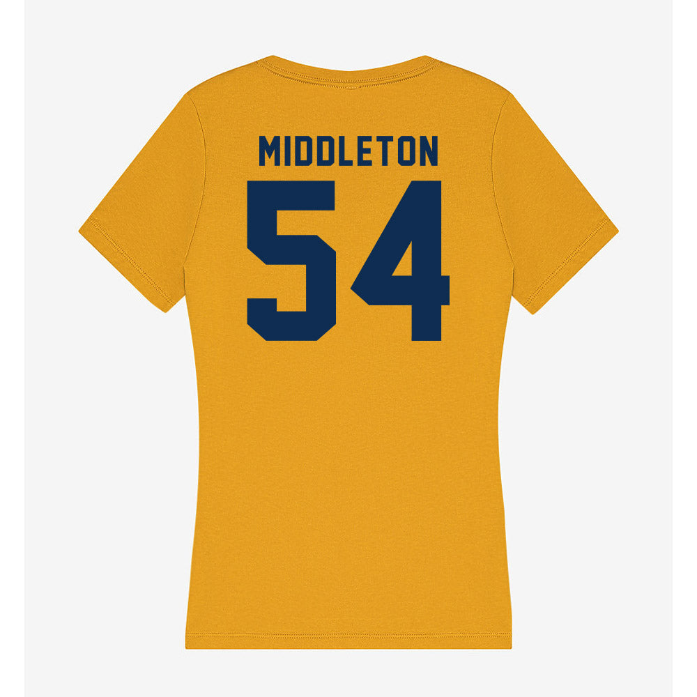 West Virginia - NCAA Baseball : Andrew Middleton - Women's V-Neck T-Shirt-1