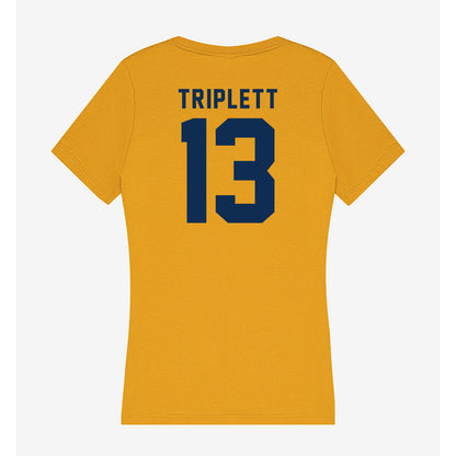 West Virginia - NCAA Football : Kedrick Triplett - Women's V-Neck T-Shirt-1