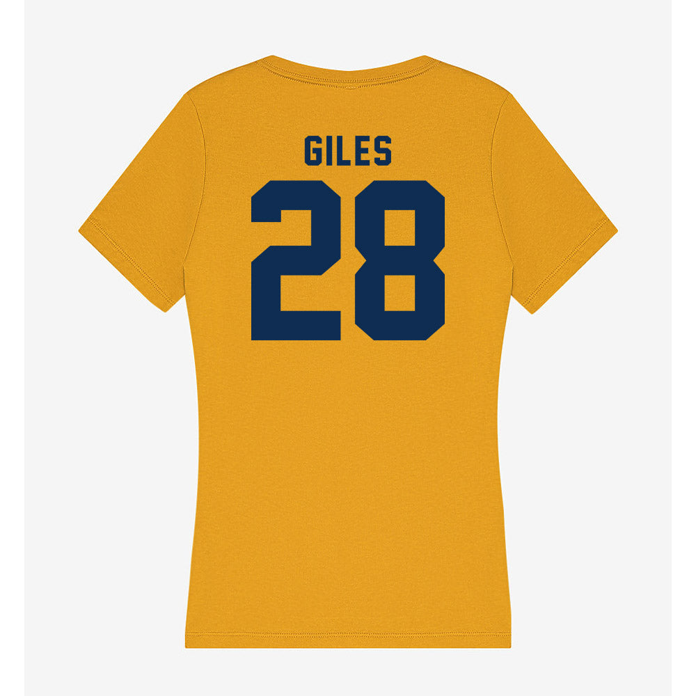 West Virginia - NCAA Football : Rickey Giles - Women's V-Neck T-Shirt-1