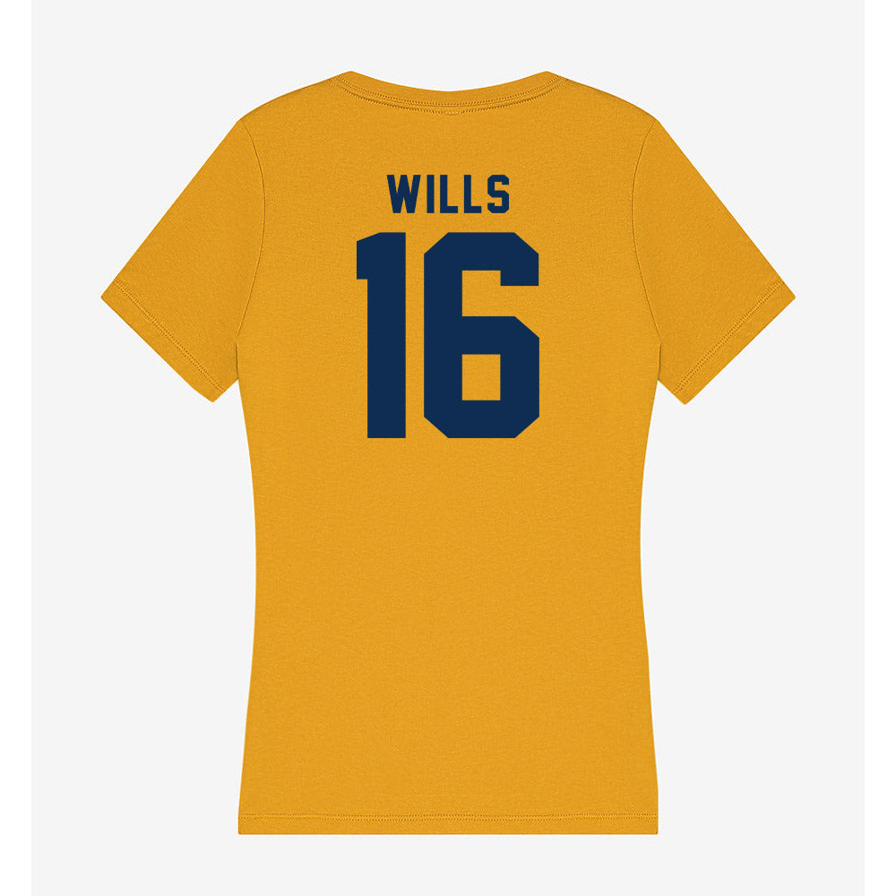 West Virginia - NCAA Baseball : Brock Wills - Women's V-Neck T-Shirt-1