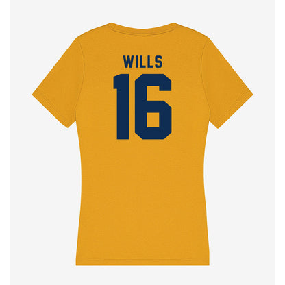 West Virginia - NCAA Baseball : Brock Wills - Women's V-Neck T-Shirt-1