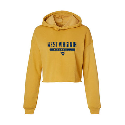 West Virginia - NCAA Baseball : Zakariya Whitney - Women's Crop Fleece Hooded Sweatshirt-0