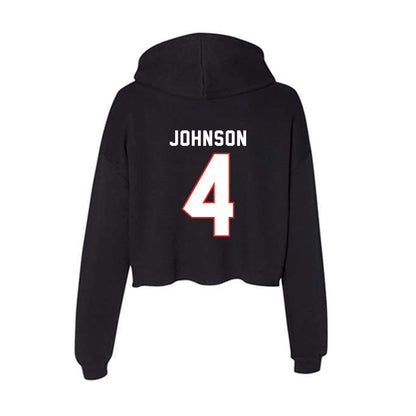 Texas Tech - NCAA Football : Kenny Johnson - Women's Crop Fleece Hoodie-1